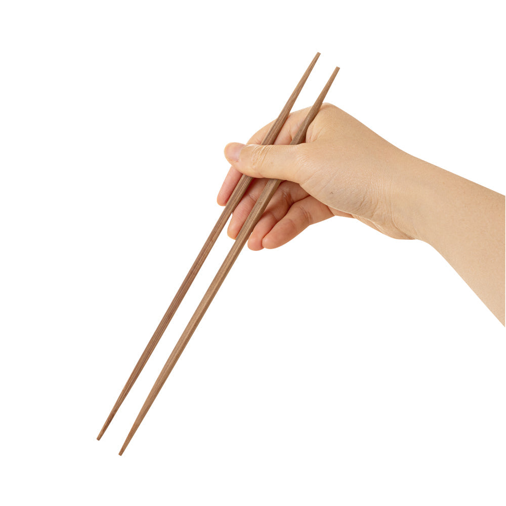 Bambuddha Brown Bamboo Contour Chopsticks - with Paper Band - 10 1/4" - 1000 count box