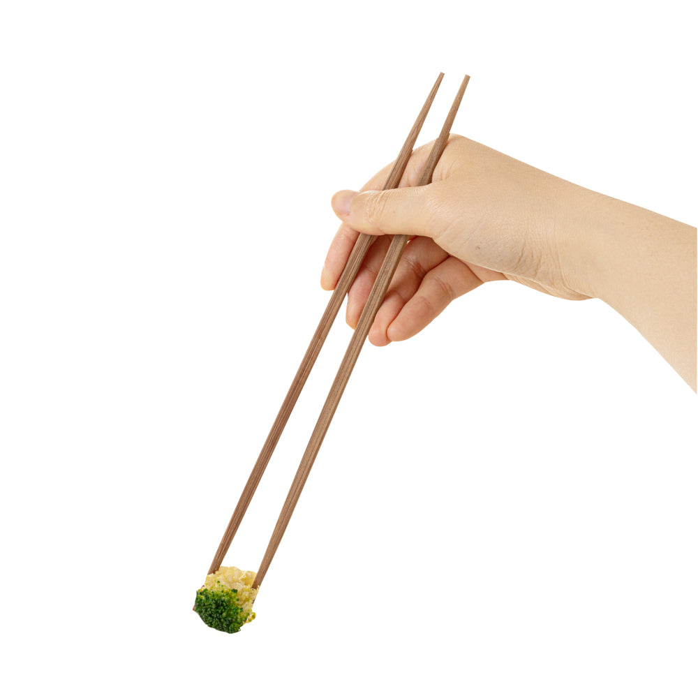 Bambuddha Brown Bamboo Contour Chopsticks - with Paper Band - 10 1/4" - 1000 count box