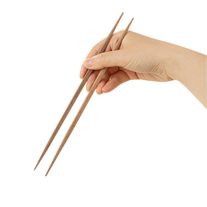 Bambuddha Brown Bamboo Contour Chopsticks - with Paper Band - 9 1/2" - 100 count box