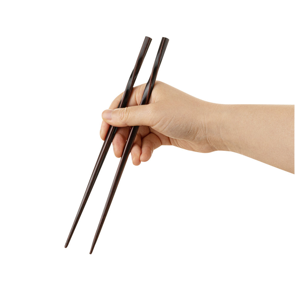 Bambuddha Dark Brown Bamboo Twisted Chopsticks - 9" - 100 count box