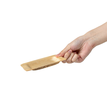 Bambuddha Square Natural Bamboo Plate - 4 3/4" x 4 3/4" x 1/2" - 100 count box