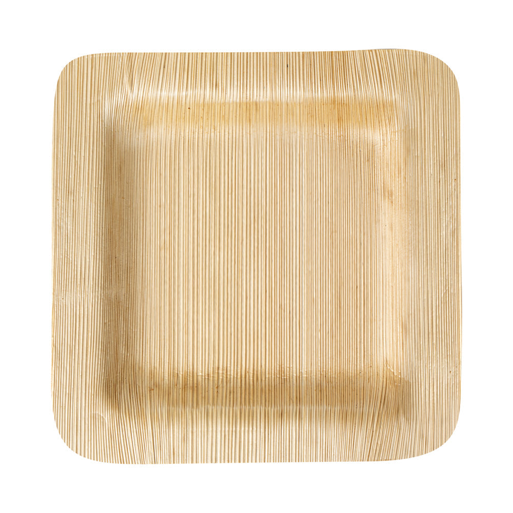 Bambuddha Square Natural Bamboo Plate - 4 3/4" x 4 3/4" x 1/2" - 100 count box
