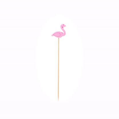 Pixy Red and Pink Bamboo Flamingo Pick - 4 3/4" - 100 count box