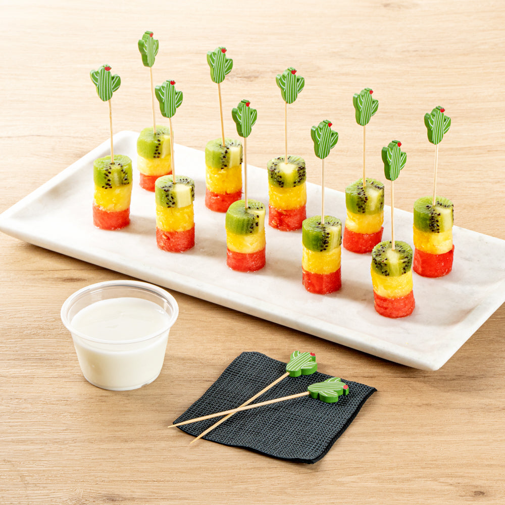Pixy Green Bamboo Cactus with Flower Pick - 4 3/4" - 100 count box
