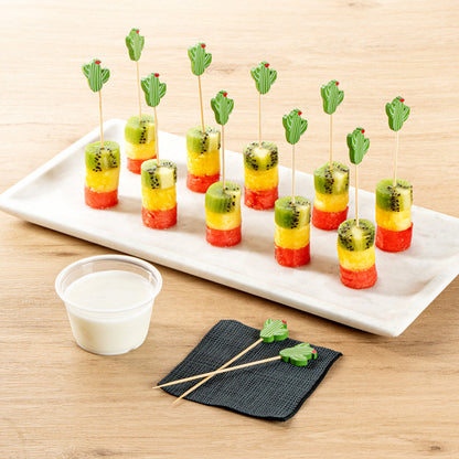 Pixy Green Bamboo Cactus with Flower Pick - 4 3/4" - 100 count box