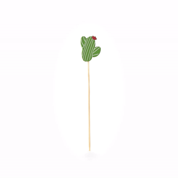 Pixy Green Bamboo Cactus with Flower Pick - 4 3/4" - 100 count box