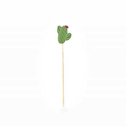 Pixy Green Bamboo Cactus with Flower Pick - 4 3/4" - 1000 count box