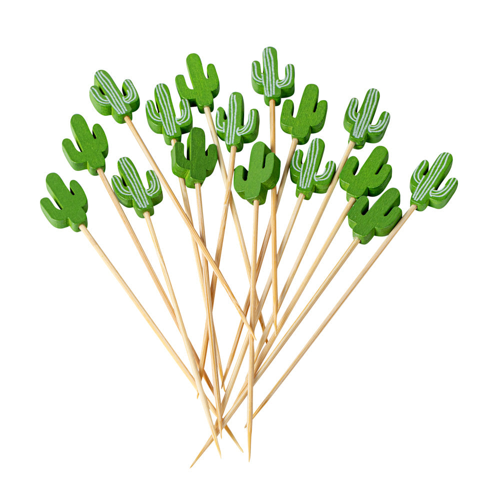 Pixy Green Bamboo Cactus Pick - 4 3/4" - 100 count box