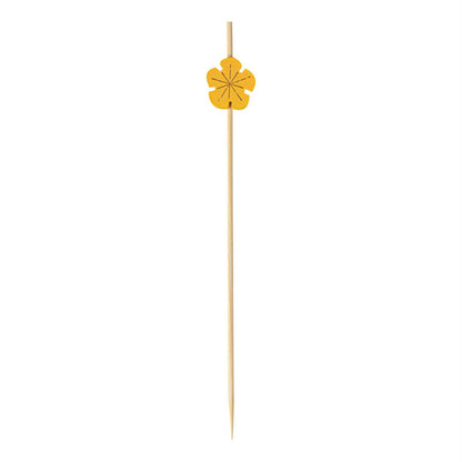 Pixy Yellow Bamboo Flower Pick - 4 3/4" - 1000 count box