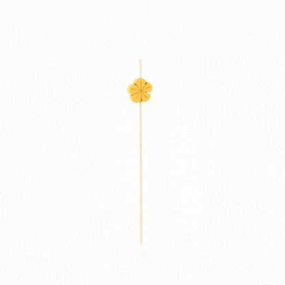 Pixy Yellow Bamboo Flower Pick - 4 3/4" - 1000 count box