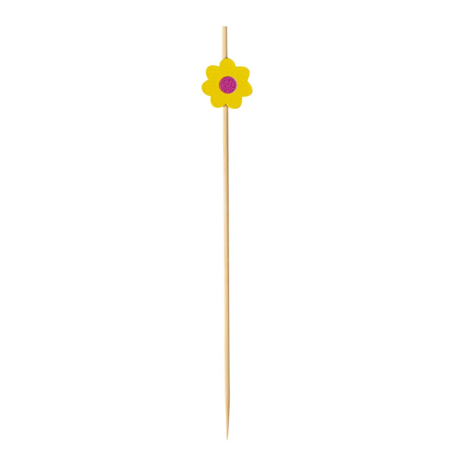 Pixy Yellow Bamboo Sunflower Pick - 4 3/4" - 1000 count box