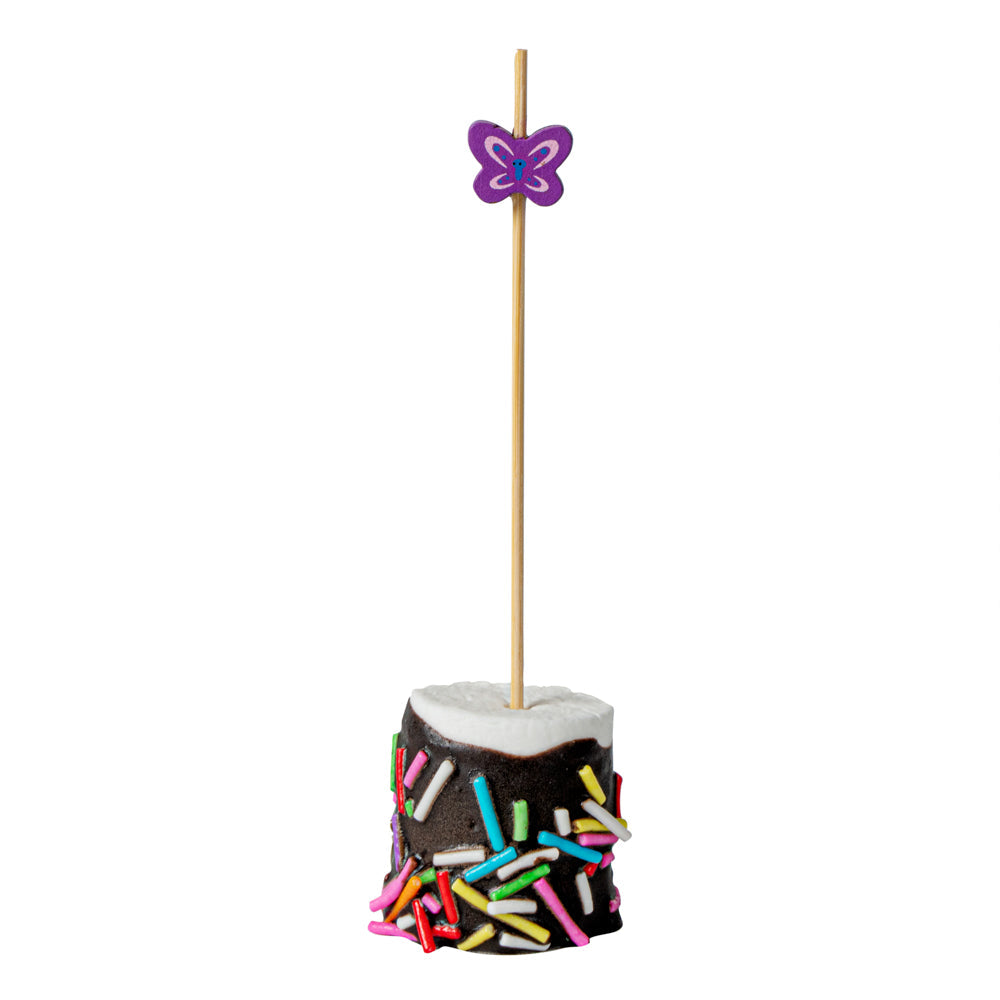 Pixy Purple Bamboo Butterfly Pick - 4 3/4" - 100 count box