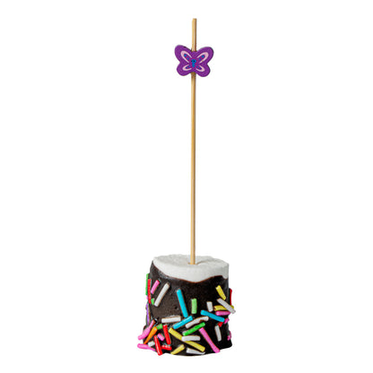 Pixy Purple Bamboo Butterfly Pick - 4 3/4" - 100 count box