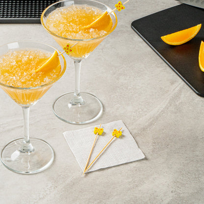 Pixy Yellow Bamboo Butterfly Pick - 4 3/4" - 100 count box