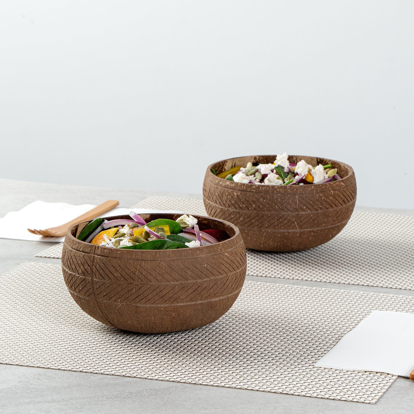 Coco Casa 21 oz Handmade Feather Coconut Bowl - 10 count box