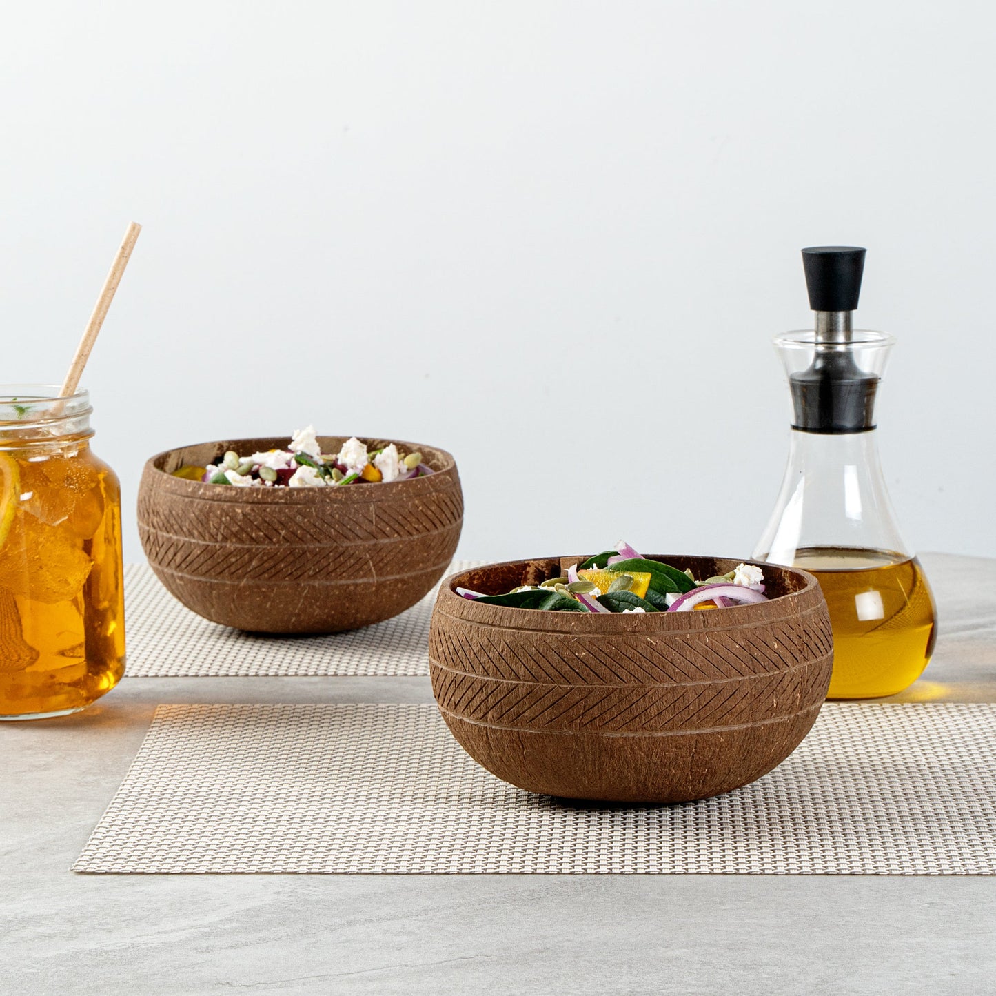 Coco Casa 21 oz Handmade Feather Coconut Bowl - 10 count box