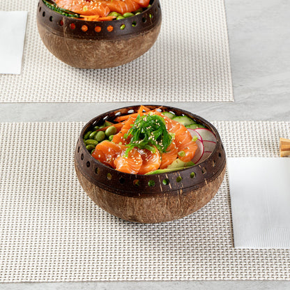 Coco Casa 21 oz Handmade Punchout Coconut Bowl - 1 count box