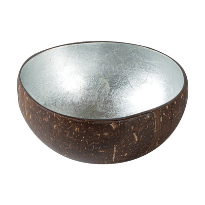 Coco Casa 16 oz Metallic Silver Handmade Coconut Bowl - 1 count box
