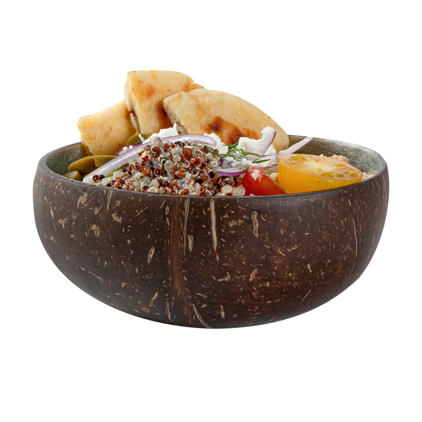 Coco Casa 16 oz Metallic Silver Handmade Coconut Bowl - 1 count box