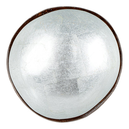 Coco Casa 16 oz Metallic Silver Handmade Coconut Bowl - 1 count box
