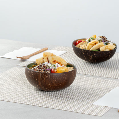 Coco Casa 16 oz Metallic Silver Handmade Coconut Bowl - 1 count box
