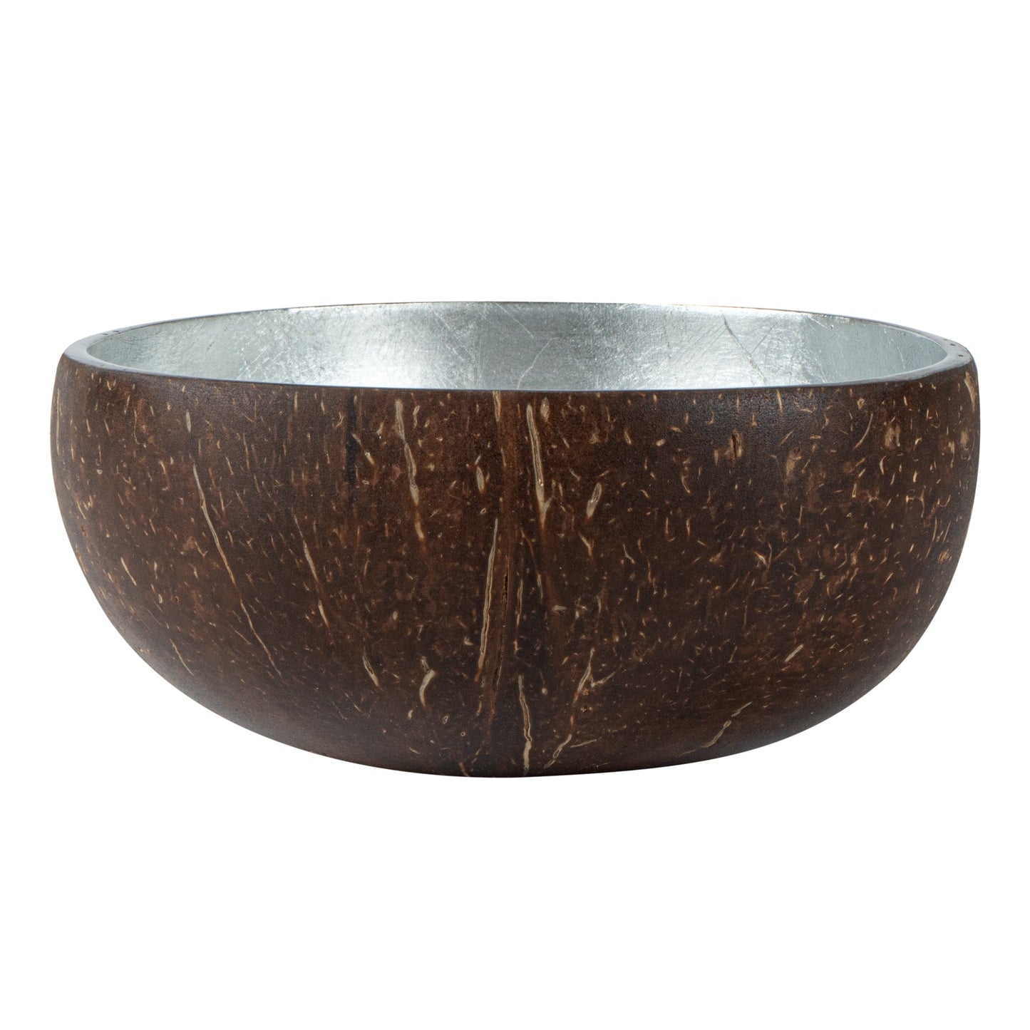 Coco Casa 16 oz Metallic Silver Handmade Coconut Bowl - 10 count box