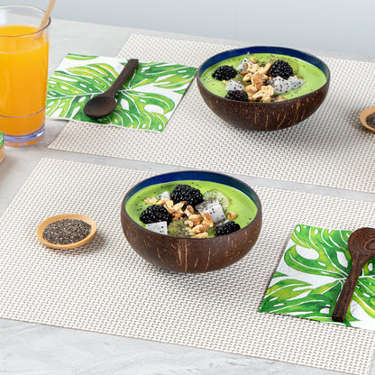 Coco Casa 16 oz Metallic Blue Handmade Coconut Bowl - 1 count box