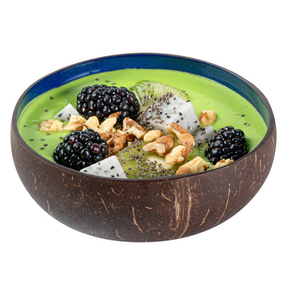 Coco Casa 16 oz Metallic Blue Handmade Coconut Bowl - 1 count box