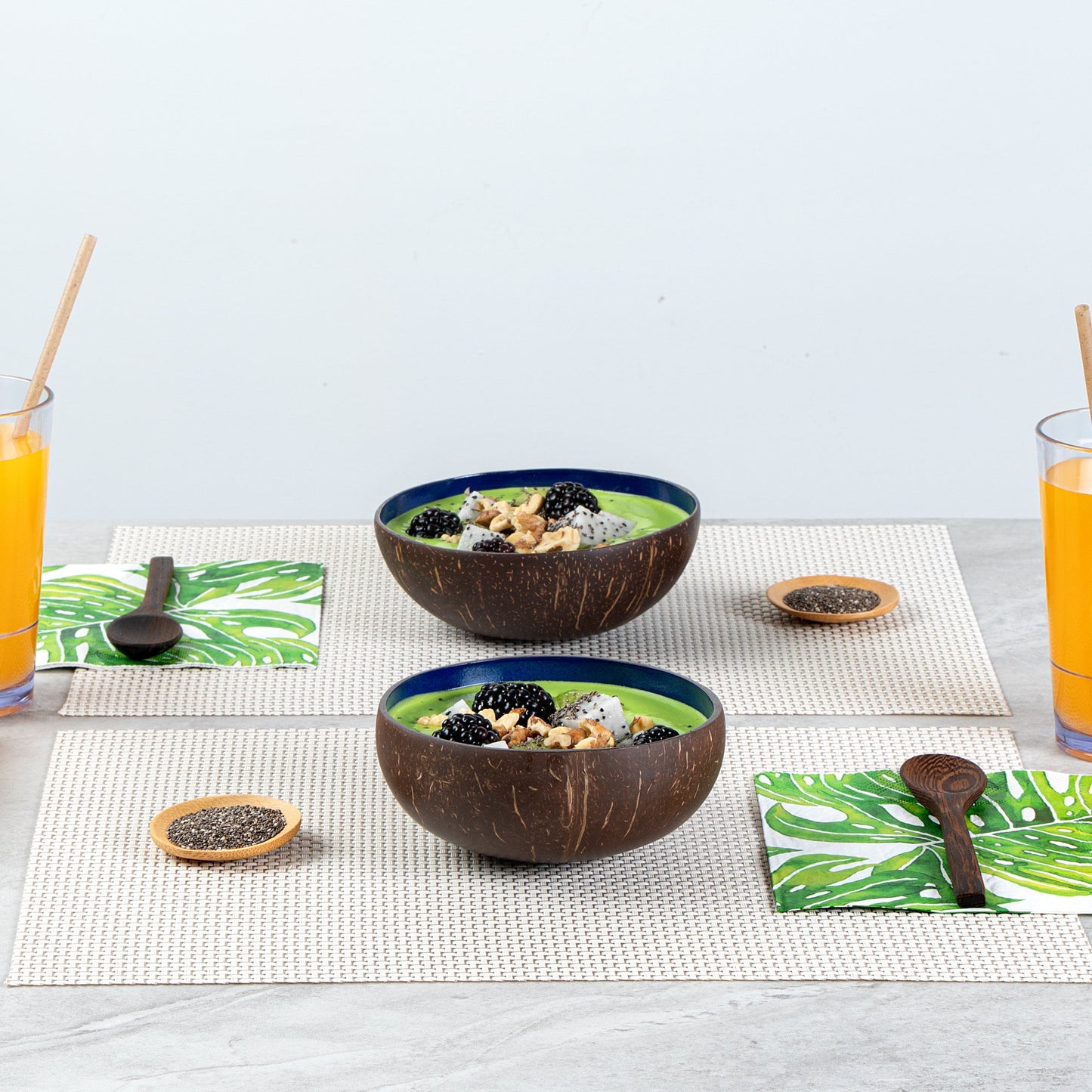Coco Casa 16 oz Metallic Blue Handmade Coconut Bowl - 1 count box