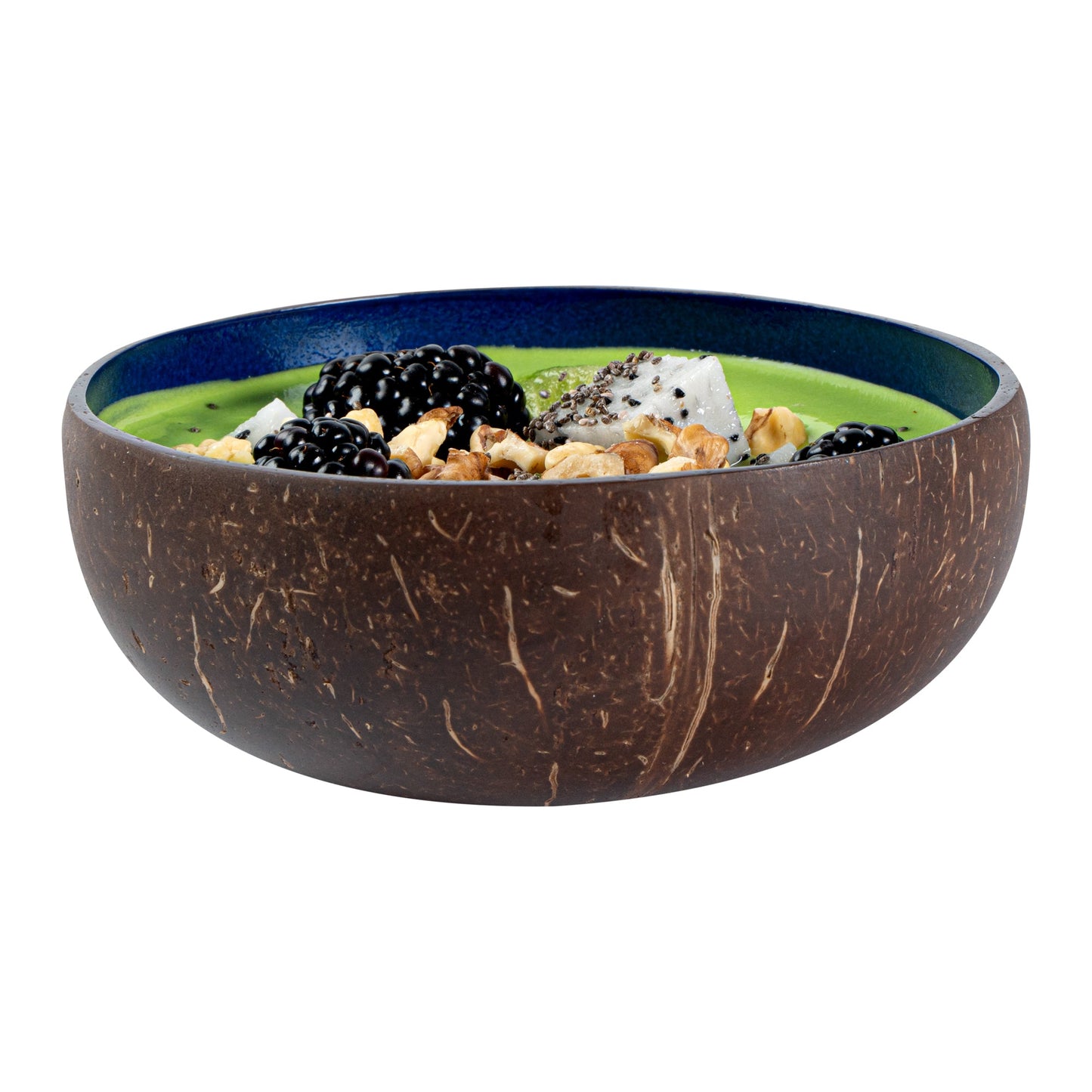 Coco Casa 16 oz Metallic Blue Handmade Coconut Bowl - 10 count box