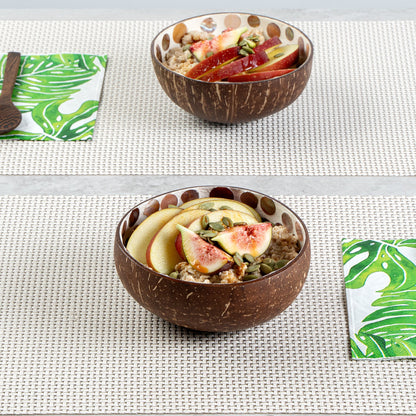 Coco Casa 16 oz White Handmade Circle Coconut Bowl - 1 count box