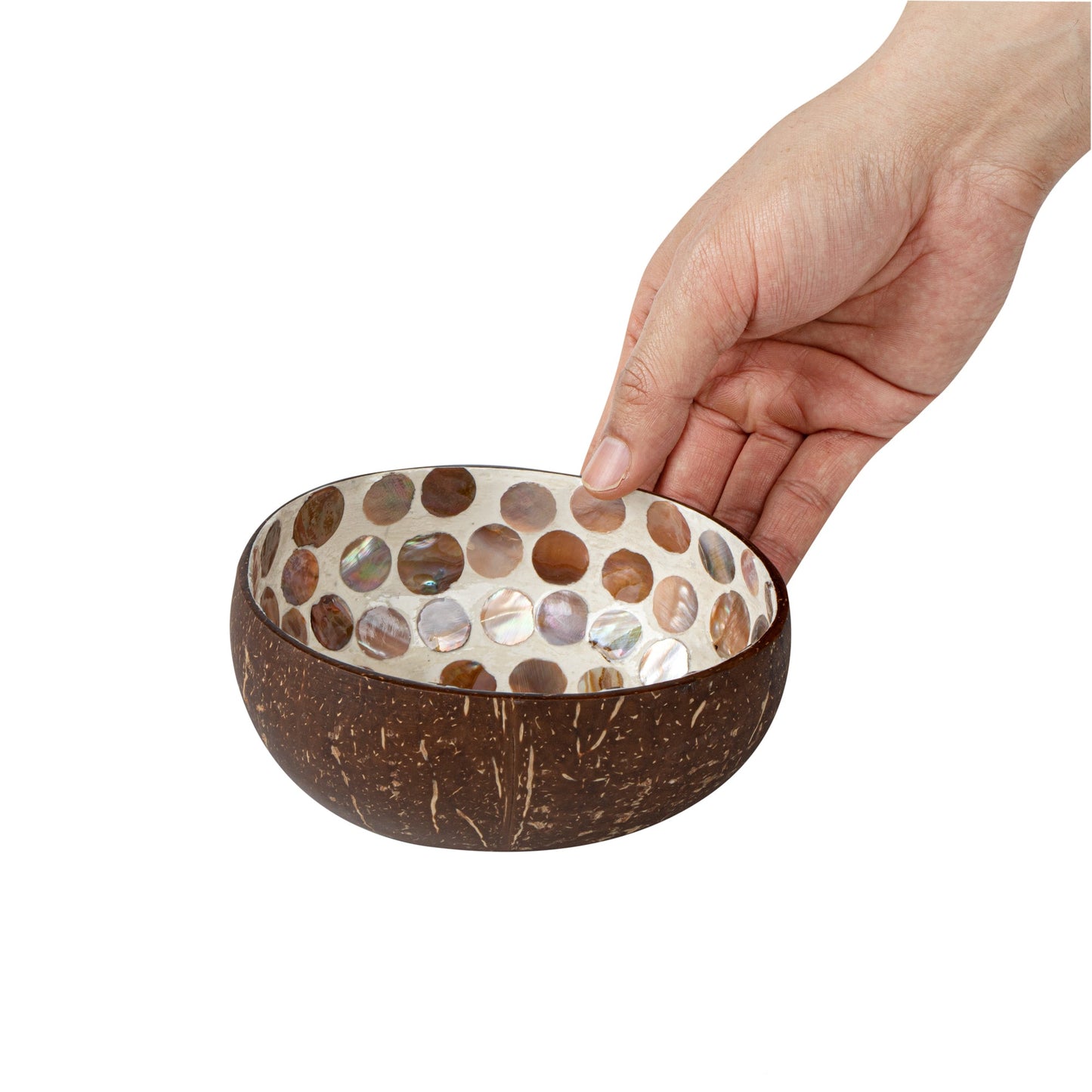 Coco Casa 16 oz White Handmade Circle Coconut Bowl - 1 count box