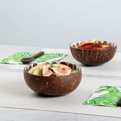 Coco Casa 16 oz White Handmade Circle Coconut Bowl - 1 count box