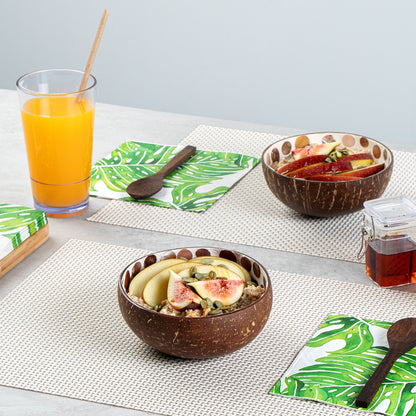 Coco Casa 16 oz White Handmade Circle Coconut Bowl - 1 count box