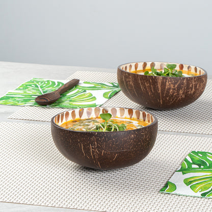 Coco Casa 16 oz White Handmade Teardrop Coconut Bowl - 1 count box