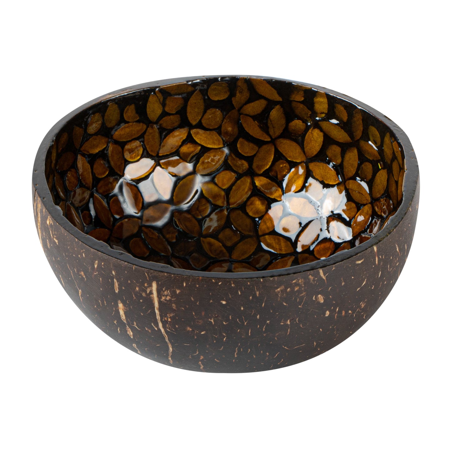 Coco Casa 16 oz Yellow Handmade Flower Coconut Bowl - 1 count box