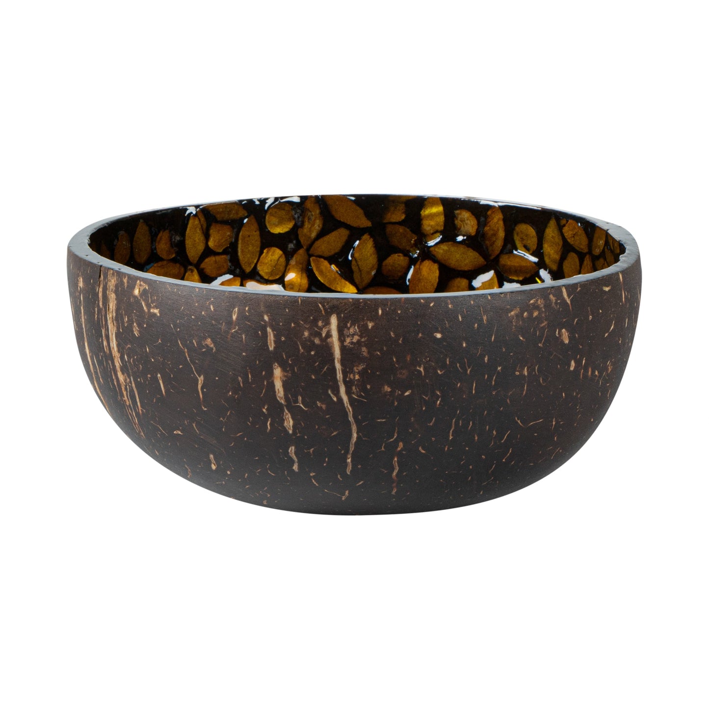 Coco Casa 16 oz Yellow Handmade Flower Coconut Bowl - 1 count box