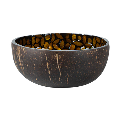 Coco Casa 16 oz Yellow Handmade Flower Coconut Bowl - 1 count box