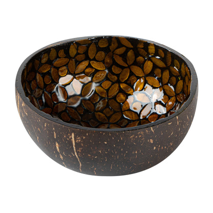 Coco Casa 16 oz Yellow Handmade Flower Coconut Bowl - 10 count box