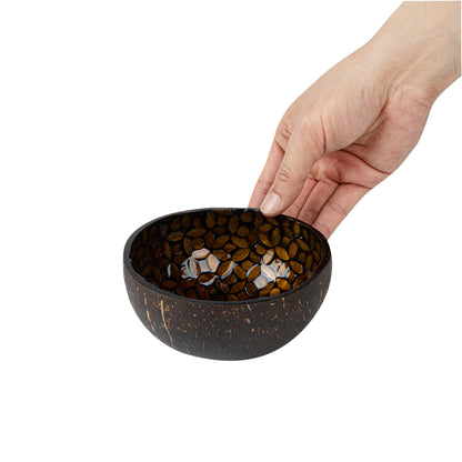 Coco Casa 16 oz Yellow Handmade Flower Coconut Bowl - 10 count box