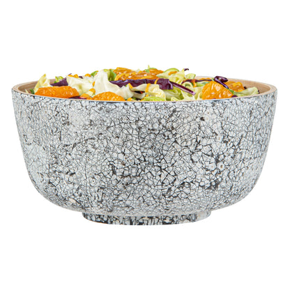 Bambuddha 15 oz Round Gray Spun Bamboo Small Eggshell Salad Bowl - 7 3/4" x 7 3/4" x 4" - 1 count box