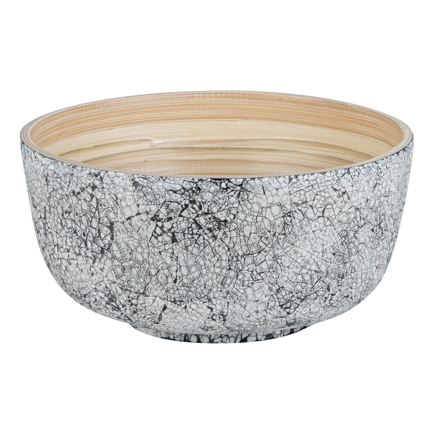 Bambuddha 15 oz Round Gray Spun Bamboo Small Eggshell Salad Bowl - 7 3/4" x 7 3/4" x 4" - 1 count box