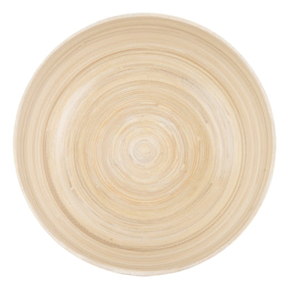 Bambuddha 15 oz Round Gray Spun Bamboo Small Eggshell Salad Bowl - 7 3/4" x 7 3/4" x 4" - 1 count box