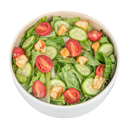 Bambuddha 15 oz Round White Spun Bamboo Small Salad Bowl - 7 3/4" x 7 3/4" x 4" - 1 count box