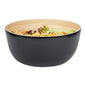Bambuddha 30 oz Round Black Spun Bamboo Large Salad Bowl - 11" x 11" x 5 1/2" - 1 count box