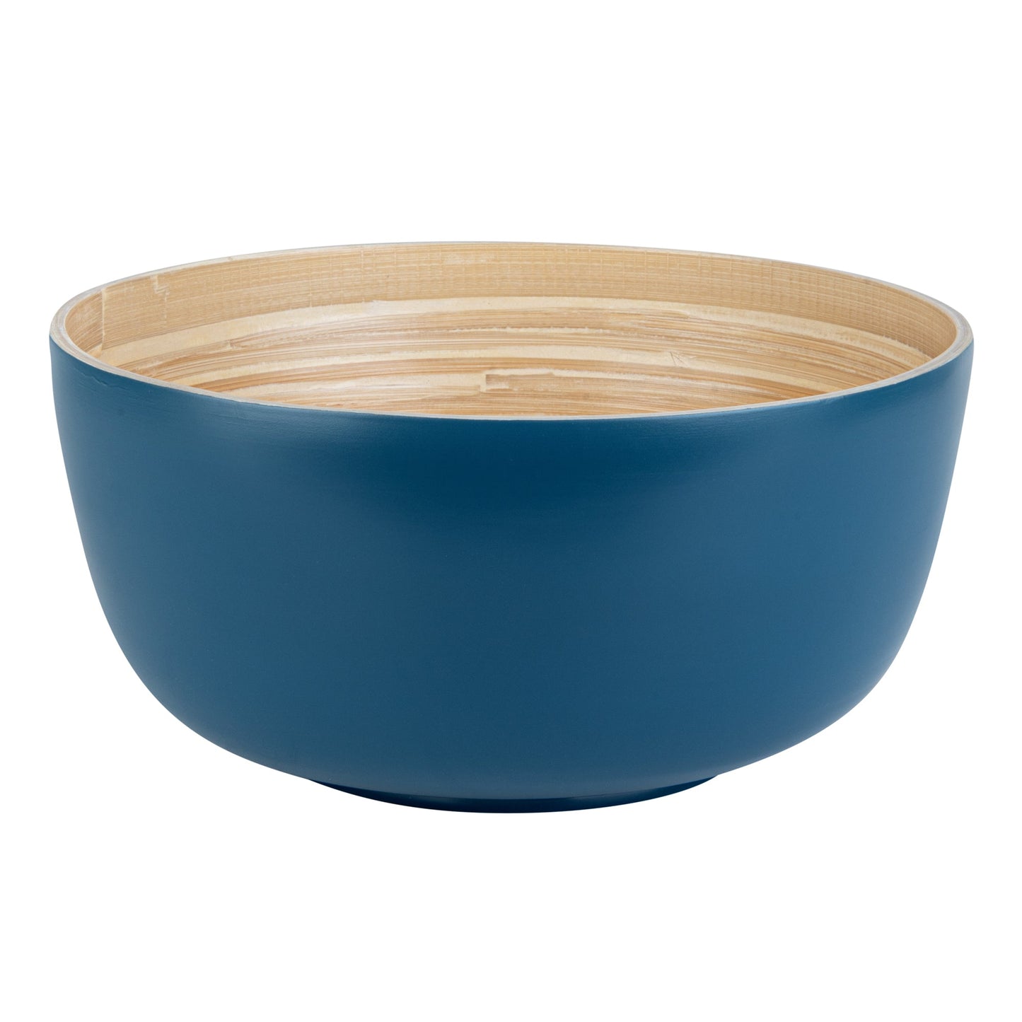 Bambuddha 30 oz Round Blue Spun Bamboo Large Salad Bowl - 11" x 11" x 5 1/2" - 1 count box