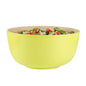 Bambuddha 30 oz Round Green Spun Bamboo Large Salad Bowl - 11" x 11" x 5 1/2" - 1 count box