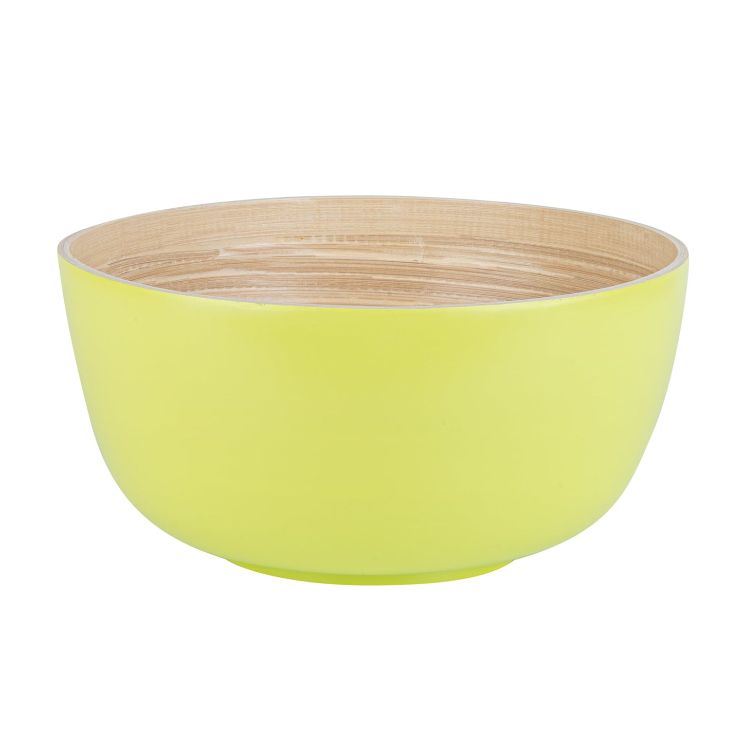 Bambuddha 30 oz Round Green Spun Bamboo Large Salad Bowl - 11" x 11" x 5 1/2" - 1 count box