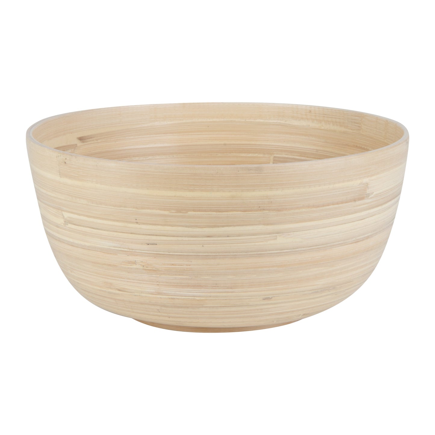 Bambuddha 30 oz Round Natural Spun Bamboo Large Salad Bowl - 11" x 11" x 5 1/2" - 1 count box