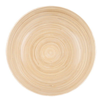 Bambuddha 30 oz Round Natural Spun Bamboo Large Salad Bowl - 11" x 11" x 5 1/2" - 1 count box